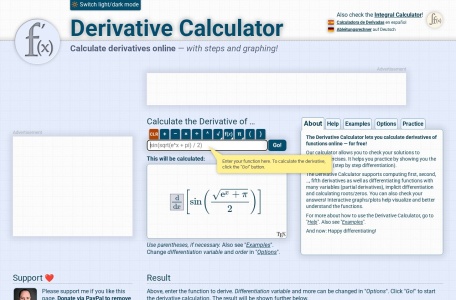 Derivative Calculator(导数计算器)